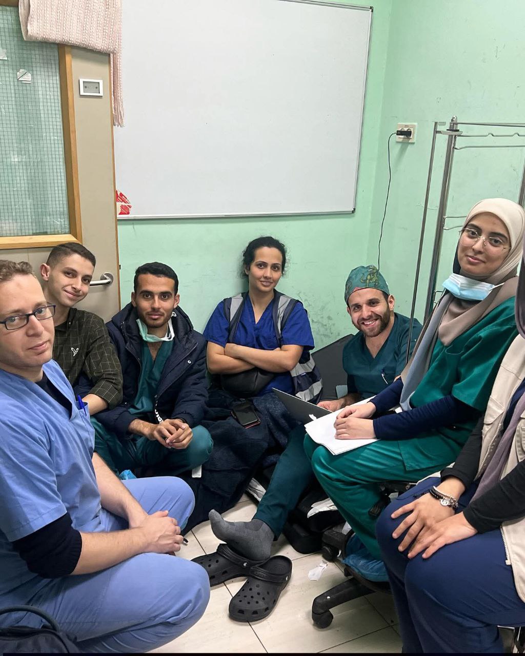 Large group of residents